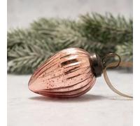 Arthur Cameron Petites décorations de sapin de Noël en verre craquelé de 5,1 cm - Soufflées à la main pour arbres de Noël traditionnels et décorations d'hiver au pays des merveilles (rose)
