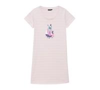 ARTHUR - Chemise de Nuit Femme Manches Courtes - 100% Coton Bio léger, Doux et Confortable - Motif Chat Marinière Rose - Taille M