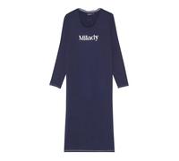 ARTHUR - Chemise de Nuit Femme Milady - Col Rond et Manches Longues - Longueur 120cm avec Fentes sur Les Côtés - Modal - Marine - Taille M