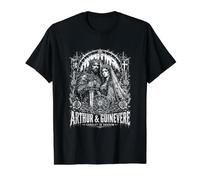 Arthur et Guenièvre Camelot dans Shadow Gothic T-Shirt Graphique avec Valeur, Homme, Noir, S