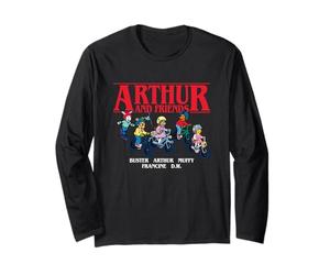 Arthur Friends on Bikes Group Pose Cartoon Manche Longue