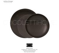Arthur Krupp - Onyx Noir - Set Vaisselle 12 Pièces pour 4 Gens