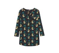 ARTHUR - Liquette Tigre - Chemise de Nuit Femme - Col Tunisien et Longueur 90cm - Mélange de Lyocell et Coton - Noir - Taille L