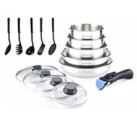 ARTHUR MARTIN Batterie de cuisine 15 pièces gris