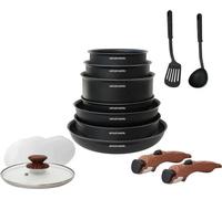 Arthur Martin AM1502 Batterie de cuisine 15 pieces - poignée amovible effet bois - tous feux dont induction