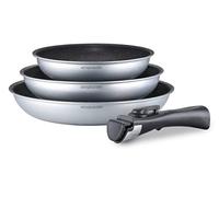 Arthur Martin – Set de 3 poêles AM521S – Aluminium anti-adhérent 20/24/28 cm – Poignée amovible