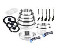 ARTHUR MARTIN AMBI20S - Batterie de cuisine 20 pieces - Tous feux dont induction - Inox Gris G