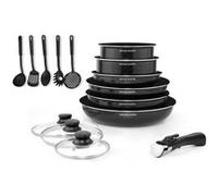 ARTHUR MARTIN Batterie de cuisine amovible 15 pieces 1620222426 cm Tous feu dont induc G