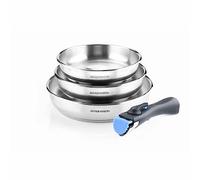 Set de 3 poêles 20-24-26 cm Arthur Martin AM1410 - Acier Inoxydable - Poignée amovible - Tous feux dont induction