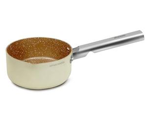 ARTHUR MARTIN, Casserole 18 cm Grand Chef, Aluminium forgé, revêtement anti adhérent, poignées et anses en acier rivet, Tous feux dont induction, Compatible Lave Vaisselle, Crème