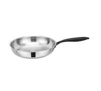 Arthur Martin - Poêle 24 cm - Acier Inoxydable TRIPLY - Diffusion de Chaleur Optimale - Fond Avéolé Innovant - Système de Dosage d'Huile - Poignée Ergonomique PVD Noir