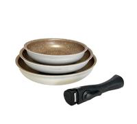 Batterie De Cuisine - Tous Feux Dont Induction - Arthur Martin - Am4754 - Set De 3 Poeles - 20-24-28 Cm + 1 Poignée Amovible