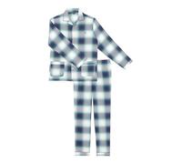 ARTHUR - Pyjama boutonné Homme Liam - Ensemble de Pyjama Homme - Chemise Manches Longues et Pantalon - 100% Flannelle de Coton - Marine - Taille XL