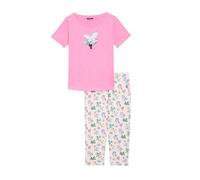 ARTHUR - Pyjama Corsaire Femme Vahiné - Ensemble de Pyjama Femme - T-Shirt Manches Courtes et Pantalon mi-Long - Coton Issu de l'agriculture Biologique - Multicolore - Taille XL