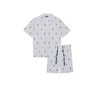 ARTHUR - Pyjama Court boutonné Homme Randormeur - Ensemble de Pyjama Homme - Chemise boutonnée et Short - Coton Issu de l'agriculture Biologique - Marine - Taille L