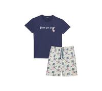 ARTHUR - Pyjama Court Homme, Ensemble Manches Courtes et Short - 100% Coton Bio léger, Doux et Confortable - Motif Kaki - Taille XL