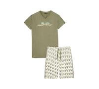 ARTHUR - Pyjama Court Homme, Ensemble Manches Courtes et Short - 100% Coton Bio léger, Doux et Confortable - Motif Multicolore Savane - Taille XL