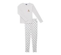 ARTHUR - Pyjama Femme, Ensemble Manches Longues et Pantalon - 100% Coton Bio léger, Doux et Confortable - Motif Nounours Fantaisie Beige - Taille L