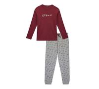 ARTHUR - Pyjama Homme - 100% Coton léger - Doux & Confortable - Ensemble Manches Longues & Pantalon à Motif Petit déjeuner Bordeaux - Taille XL