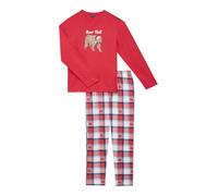 ARTHUR - Pyjama Homme, Ensemble Manches Longues et Pantalon - 100% Coton Bio Chaud et Doux pour l'hiver - Motif Noël Carreaux Rouge - Taille XXL