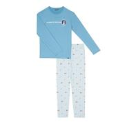 ARTHUR - Pyjama Homme, Ensemble Manches Longues et Pantalon - 100% Coton Bio Chaud et Doux pour l'hiver - Motif Chien de Secours Bleu - Taille S