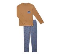 ARTHUR - Pyjama Homme, Ensemble Manches Longues et Pantalon - 100% Coton Bio léger, Doux et Confortable - Motif Thème Western Marron - Taille S