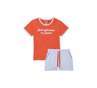 ARTHUR - Pyjama Short Femme Good Night Session - Ensemble de Pyjama Femme - T-Shirt Manches Courtes et Short - Coton Issu de l'agriculture Biologique - Orange - Taille S