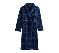 ARTHUR - Robe de chambre femme en polaire épaisse - Chaude et douce pour l'hiver - Motif Romy Carreaux Marine - Taille 36/38