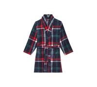 ARTHUR - Robe de chambre polaire Homme Carreaux Hugo - Col Châle et Forme Ceinturée - Longueur 100cm - Polyester - Marine - Taille S