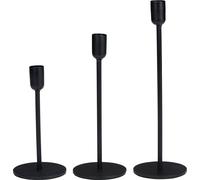 Arti Casa Bougeoir Noir Set de 3 bougeoirs - Convient pour bougies Ø2cm - Décoration intérieure - Décoration de table - Métal