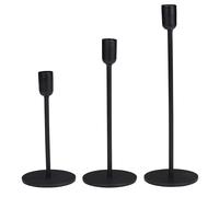 Arti Casa Bougeoirs Noir - Ensemble de 3 Porte Bougies - Convient pour des Bougies Ø2cm - Décoration intérieure - Décoration de Table - Bougeoir Decoratif - Métal