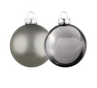 Arti Casa Boules de Noël Argent - Set de Decoration Noël en Verre 6 Pièces - Déco pour l'Intérieur - Boule de Noël ∅ 8 cm