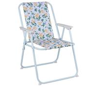 Arti Casa Chaise de Camping Pliante - Structure Métal et Tissu avec Motif Citron - Idéale pour Jardin, Plage ou Activités Extérieures