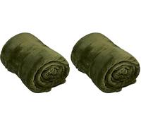 Arti Casa Couverture Polaire 150 x 200 CM - Plaid Polaire - Couverture Lit - Parfait Aussi comme Décoration d'Intérieur - Plaid Canape pour 1 Personne - Vert Foncé - Polaire/Polyester (Lot de 2)