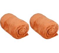 Arti Casa Couverture Polaire 150 x 200 CM - Plaid Polaire - Couverture Lit - Parfait Aussi comme Décoration d'Intérieur - Plaid Canape pour 1 Personne - Orange Terre Cuite - Polaire/Polyester