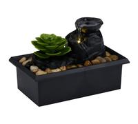 Arti Casa Fontaine Interieur - Ornement d'eau sur Batterie - avec Éclairage LED Inclus - Deco Zen - 10,5x17,5x12 cm