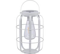 Arti Casa Lanterne solaire de jardin - Lampe de table avec lumière blanche chaude - Lampe de jardin avec jusqu'à 8 heures d'autonomie - IP44 étanche - 14,5 x 22 cm - Blanc