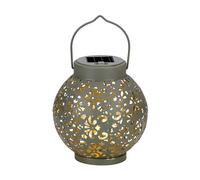 Arti Casa Lanterne Solaire - Lampe Solaire Exterieur - Lampe de Table avec Lumière Blanche Chaude - Autonomie jusqu'à 8 Heures - IP44 Étanche - Ø14,5 x 15 cm - Plastique - Gris
