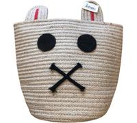 Arti Casa Panier de rangement Organizer Box Ø27cm - Panier pour la salle de jeux et la chambre d'enfant - Panier de rangement pour les jouets - Ø27 x 38 cm - Polyester - Beige/Noir