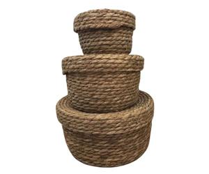 Arti Casa Paniers avec Couvercle 3 Pièces - Boîte de Rangement Multifonctionnelle - Paniers en 3 Tailles S, M et L - Diamètre Max. 25cm - Décoration Intérieure Élégante - pour Divers Espaces