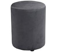 Arti Casa Pouf Rond en Velours - Pouf Salon et Chambre - Pouf en Velours 28 x 36 cm - Tabouret Compact pour Coiffeuse - Repose-Pieds Élégant - Tabouret Pouf Velours - Gris