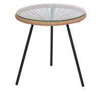 Arti Casa Table D'Appoint Acapulco Table Basse Ronde en Verre et Métal - Petite Table Ø44X47 cm - Design Moderne