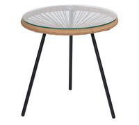 Arti Casa Table d'Appoint Acapulco Table Basse Ronde en Verre et Métal - Petite