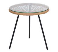 Arti Casa Table D'Appoint Acapulco Table Basse Ronde en Verre et Métal - Petite Table Ø44X47 cm - Design Moderne