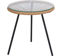 Arti Casa Table d'appoint Acapulco Table de salon avec plateau en verre - Table basse ronde Ø45x45 cm - Table moderne