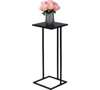 Arti Casa Table d'appoint métal et MDF - 58 x 33 x 33 CM - Table de lit - Support pour plantes - Table pour ordinateur portable - Look industriel - Noir