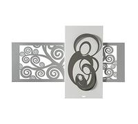 Arti e Mestieri 0PA3672C227 Panneau design Sainte Famille, matériau fer, dimensions 110 x 70 cm (H) cm, couleur aluminium blanc marbre.