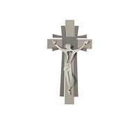 Arti e Mestieri 0VA3670C233 Crucifix petit mural, matériau fer, dimensions 23 x 2 x 44 cm, couleur sable, ivoire