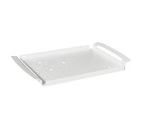 Arti E MESTIERI Grand Plateau de Style Floral Fleur de Lotus Blanc marbre