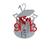 Arti E MESTIERI Horloge Murale Chef (Aluminium/Rouge - Métal)